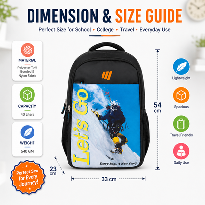 Let’s Go Unisex Travel & Lifestyle Laptop Backpack | Lightweight, Water-Resistant, Multi-Compartment Bag