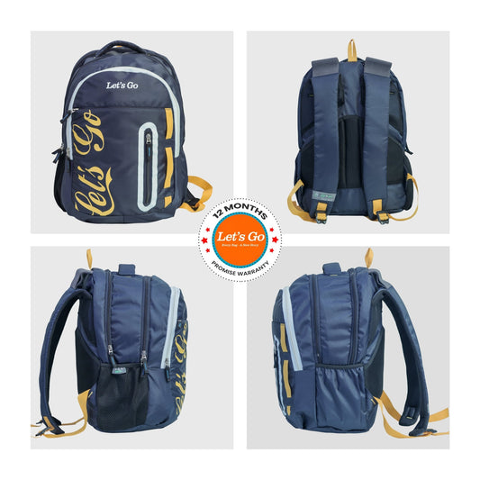 Let’s Go 30L Premium Unisex Travel & Lifestyle Backpack – Lightweight, Water - Resistant, Multi - Compartment Bag - Let's Go