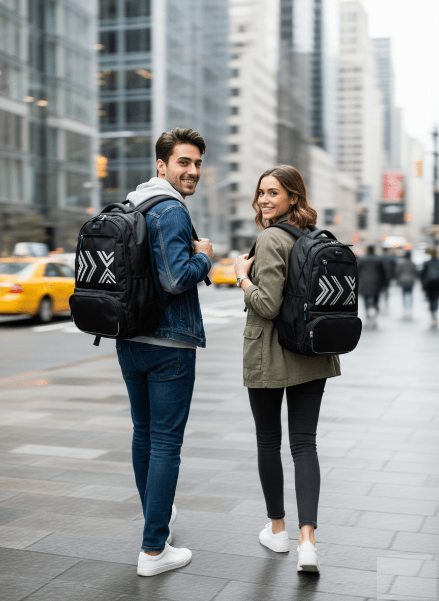 Let’s Go® 30L Unisex Travel & Laptop Backpack | Water - Resistant, Lightweight, Multi - Compartment | Black - Let's Go