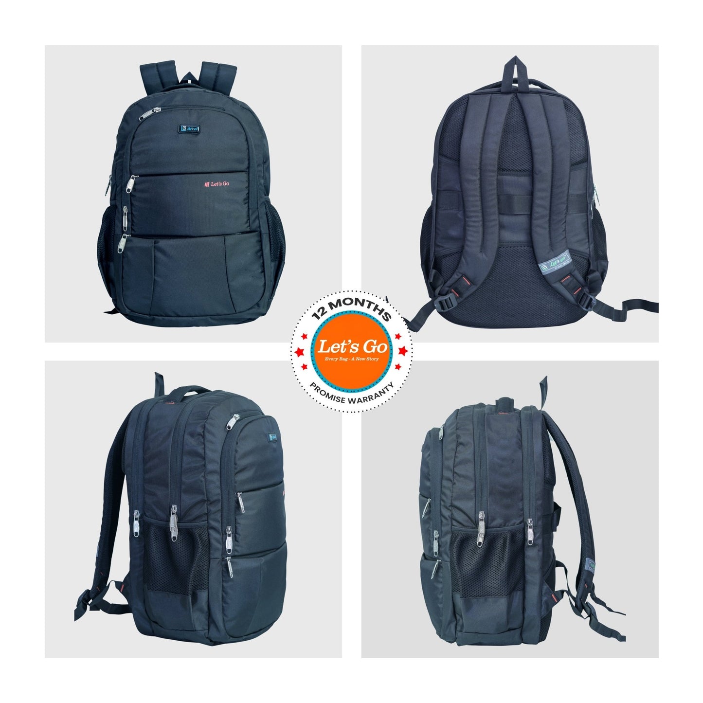 Let’s Go® 33L Unisex Travel & Laptop Backpack | Water - Resistant, Premium, Lightweight - Let's Go