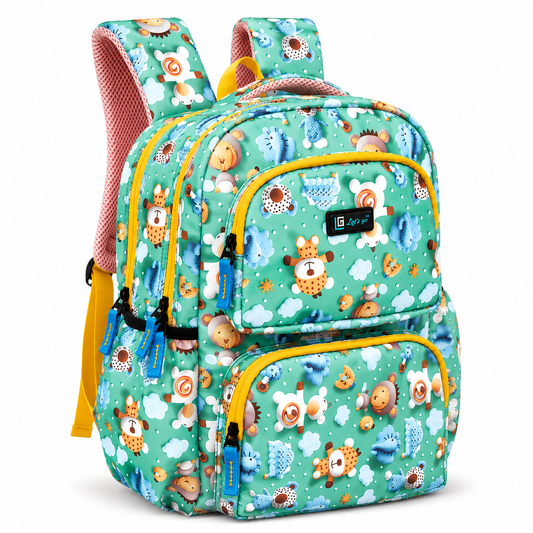 Let’s Go Floral Kids School Backpack for Girls & Boys | Lightweight 18L Backpack for School, Travel & Everyday Use - Let's Go