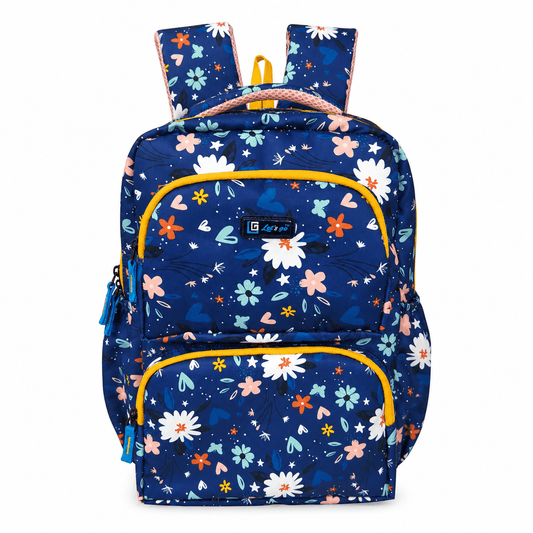 Let’s Go Floral Kids School Backpack for Girls & Boys | Lightweight 18L Backpack for School, Travel & Everyday Use - Let's Go