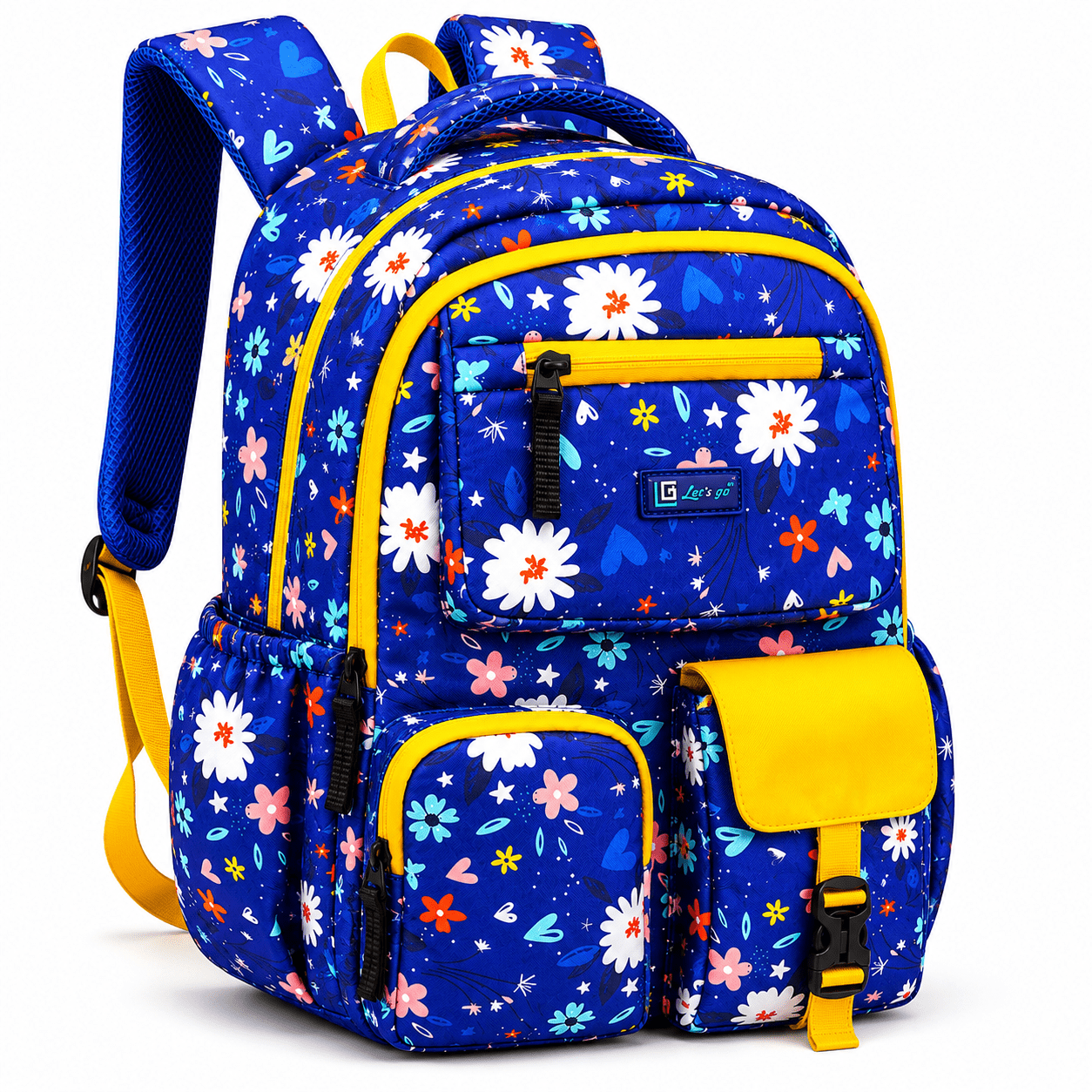 Let’s Go Floral Printed Backpack for Girls | School, College & Travel Bag - Let's Go