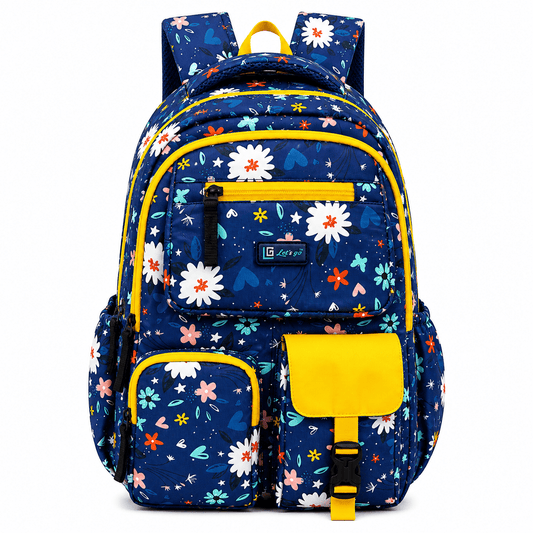 Let’s Go Floral Printed Backpack for Girls | School, College & Travel Bag - Let's Go