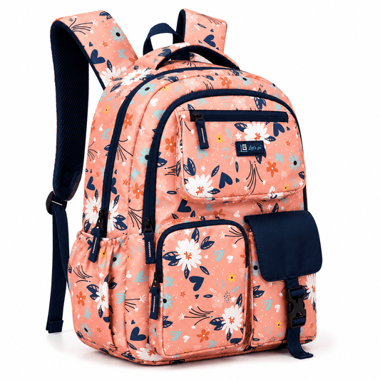 Let’s Go Floral Printed Backpack for Girls | School, College & Travel Bag - Let's Go