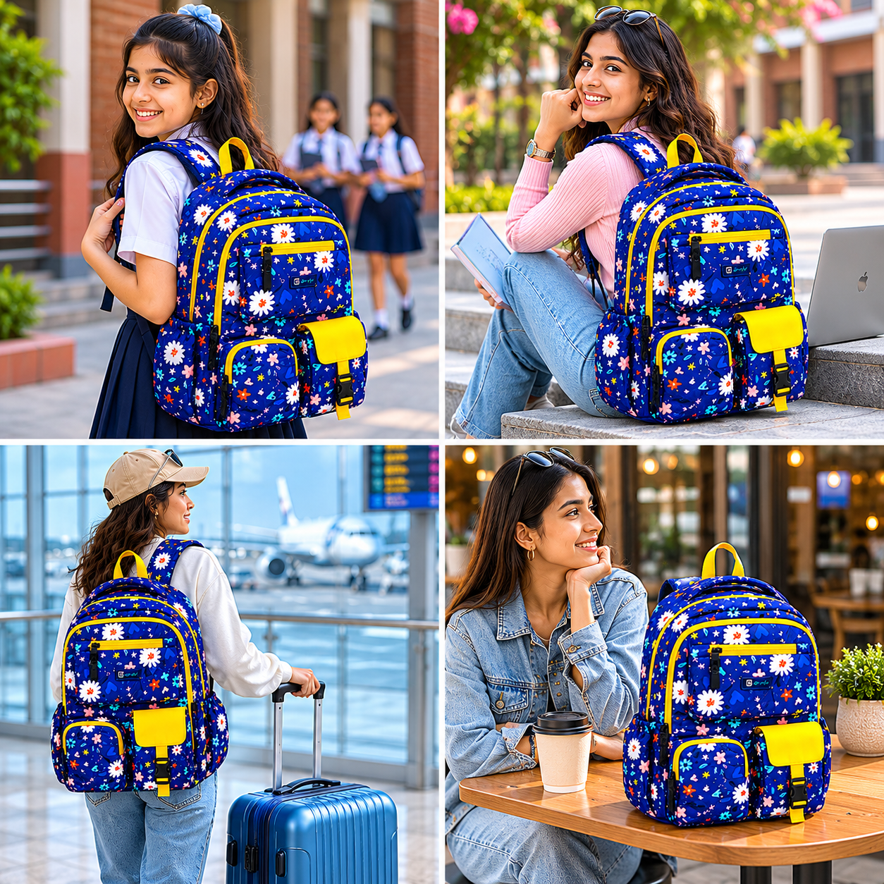 Let’s Go Floral Printed Backpack for Girls | School, College & Travel Bag - Let's Go