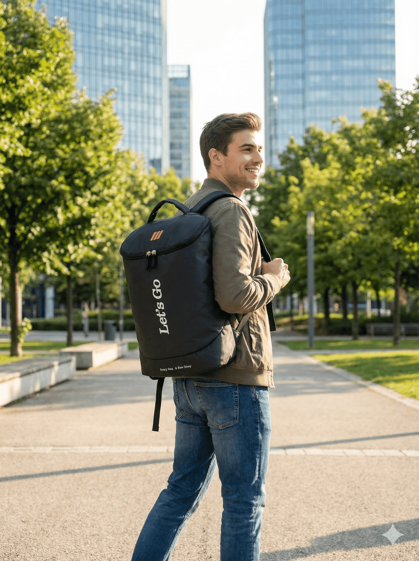 Let’s Go Premium Black Backpack – Lightweight, Stylish & Durable | Everyday Use | School • College • Travel - Let's Go