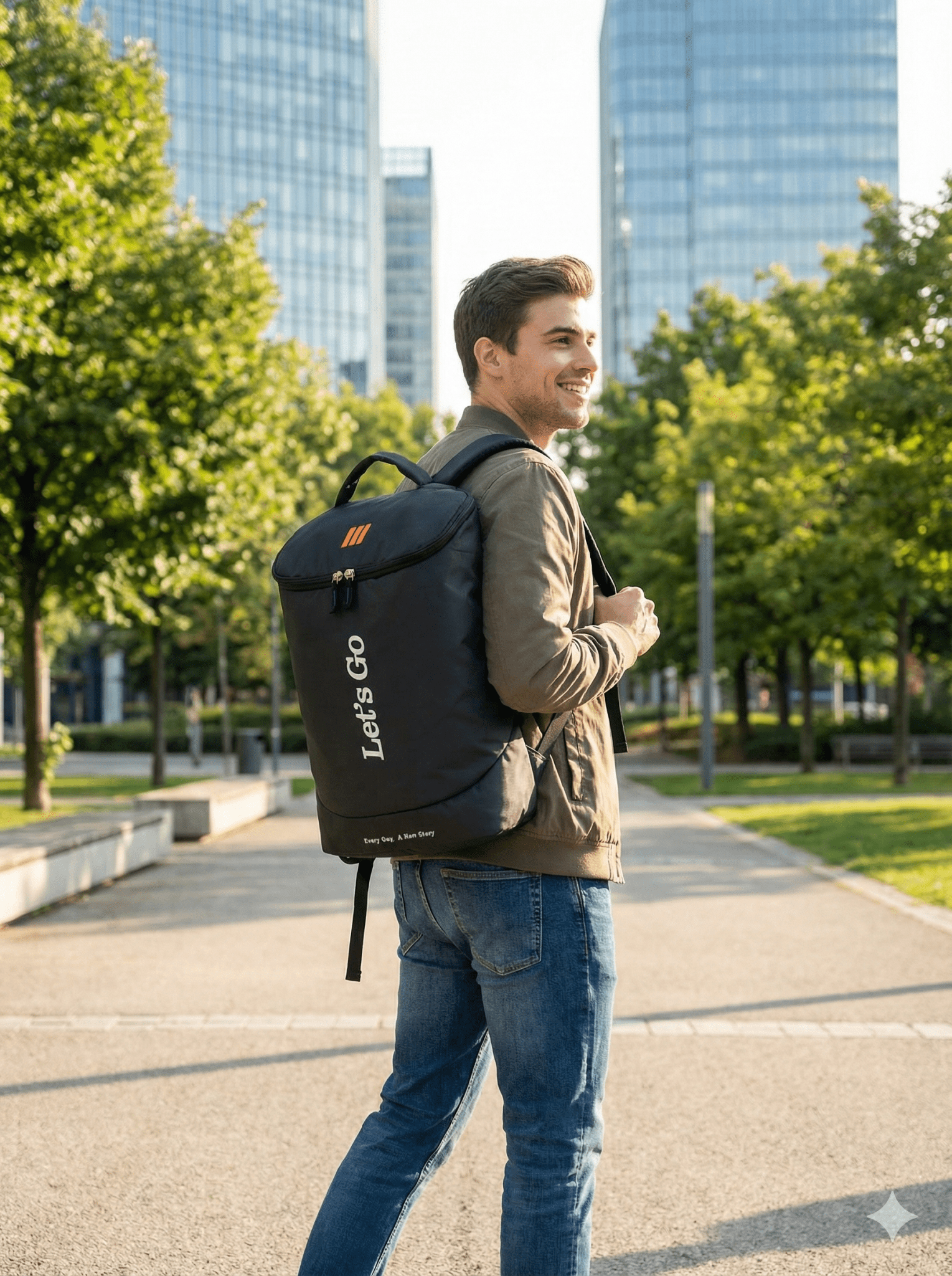 Let’s Go Premium Black Backpack – Lightweight, Stylish & Durable | Everyday Use | School • College • Travel - Let's Go