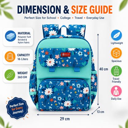 Let’s Go Stylish Printed Backpack for Girls | School, College & Travel Bag - Let's Go