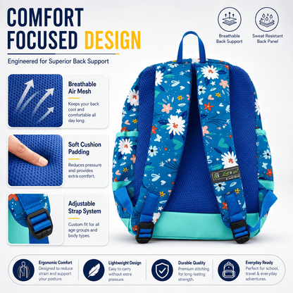 Let’s Go Stylish Printed Backpack for Girls | School, College & Travel Bag - Let's Go