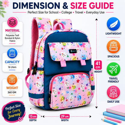 Let’s Go Stylish Printed Backpack for Girls | School, College & Travel Bag - Let's Go