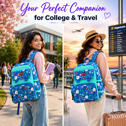 Let’s Go Stylish Printed Backpack for Girls | School, College & Travel Bag - Let's Go