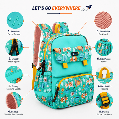 Let’s Go Stylish Printed Backpack for Girls | School, College & Travel Bag - Let's Go