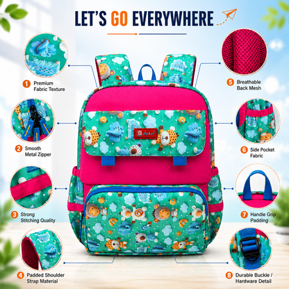Let’s Go Stylish Printed Backpack for Girls | School, College & Travel Bag - Let's Go