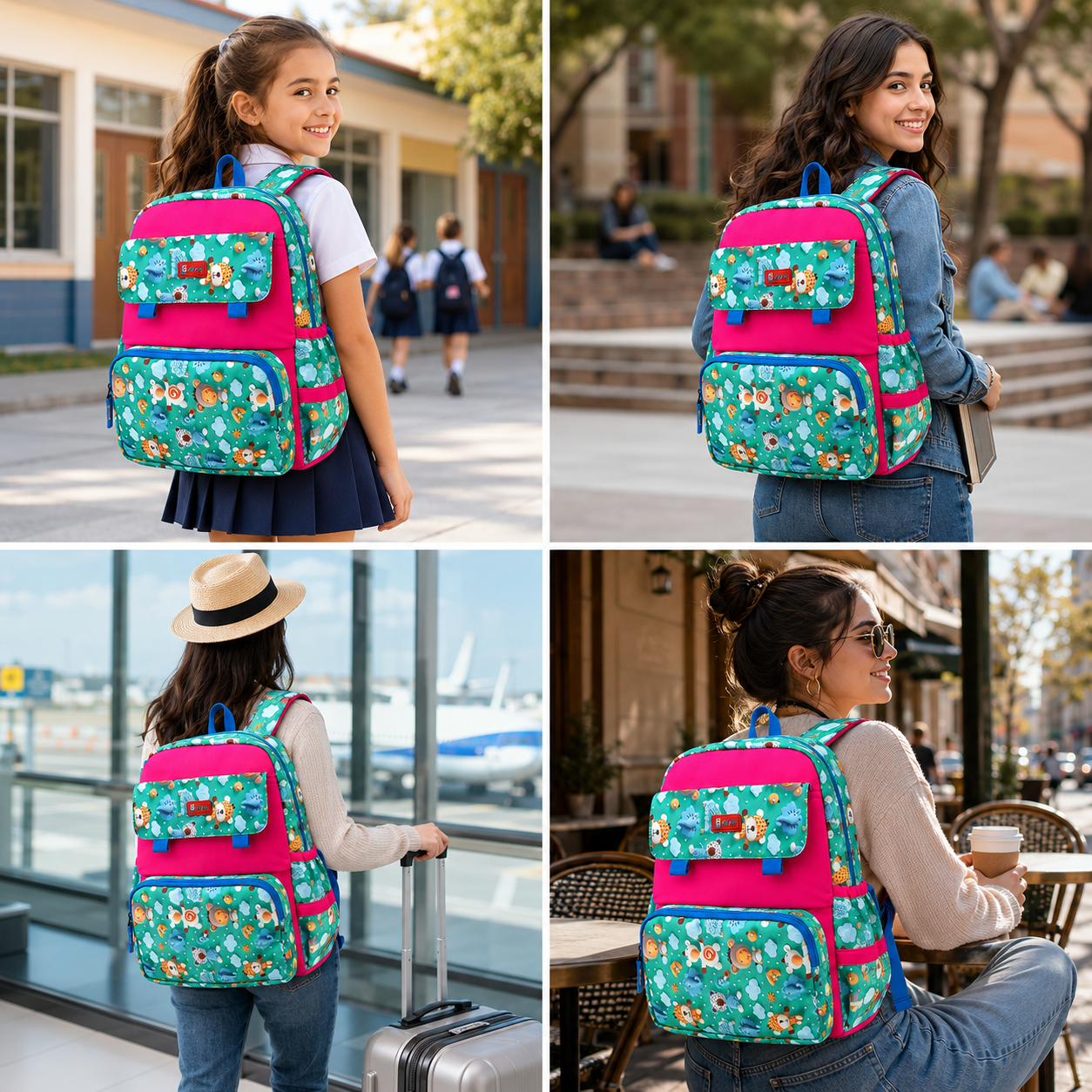 Let’s Go Stylish Printed Backpack for Girls | School, College & Travel Bag - Let's Go