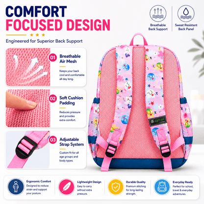 Let’s Go Stylish Printed Backpack for Girls | School, College & Travel Bag - Let's Go