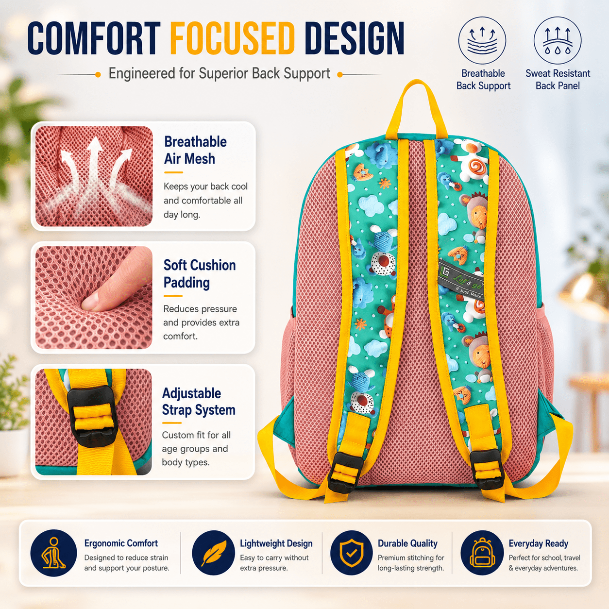 Let’s Go Stylish & Trendy Casual Backpack For Girls – School, College & Travel Bag - Let's Go