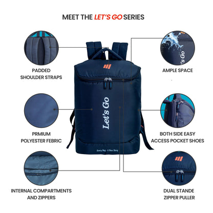 Let’s Go® Unisex Multi - Purpose 30L Travel & Laptop Backpack | Water - Resistant, Lightweight, Laptop - Friendly - Let's Go