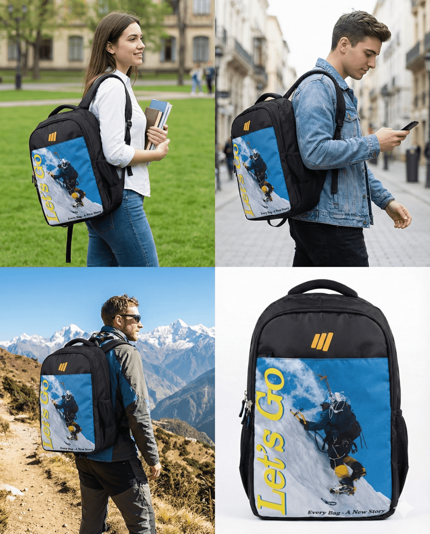 Let’s Go Unisex Travel & Lifestyle Laptop Backpack | Lightweight, Water - Resistant, Multi - Compartment Bag - Let's Go