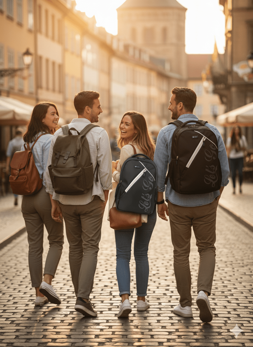 Stylish Travel & Laptop Backpack for Men & Women - Let's Go