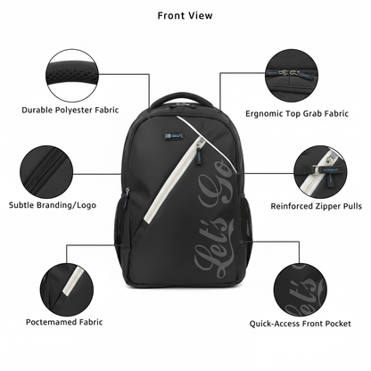 Stylish Travel & Laptop Backpack for Men & Women - Let's Go