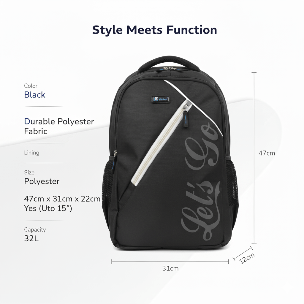 Stylish Travel & Laptop Backpack for Men & Women - Let's Go