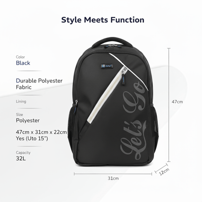 Stylish Travel & Laptop Backpack for Men & Women - Let's Go