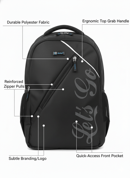 Stylish Travel & Laptop Backpack for Men & Women - Let's Go